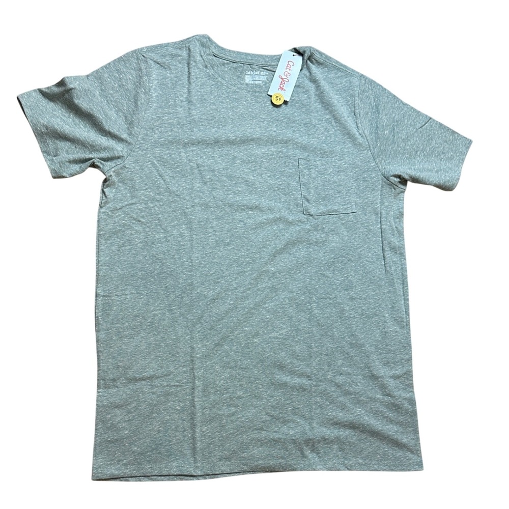 Cat & Jack Boys XXL 16/18 Husky Short Sleeve Pocket Tee Medium Teal Heather NWT